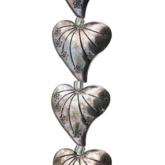 12 Packs: 5 ct. (60 total) Silver Metal Heart Beads, 25mm by Bead Landing™